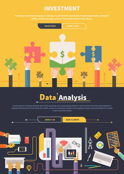 Concept d'analyse et d'investissement — Image vectorielle