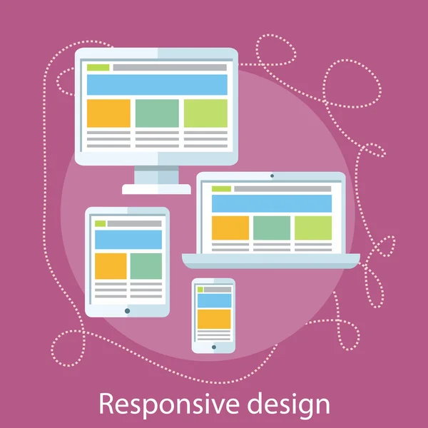 Concepto de diseño web sensible — Vector de stock