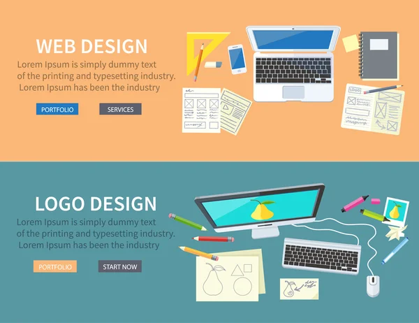 Web a Logo Design Concept — Stockový vektor
