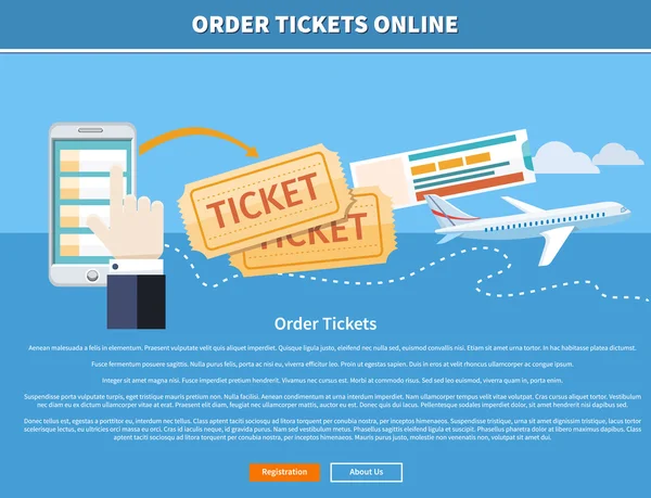 Заказать билеты онлайн — стоковый вектор