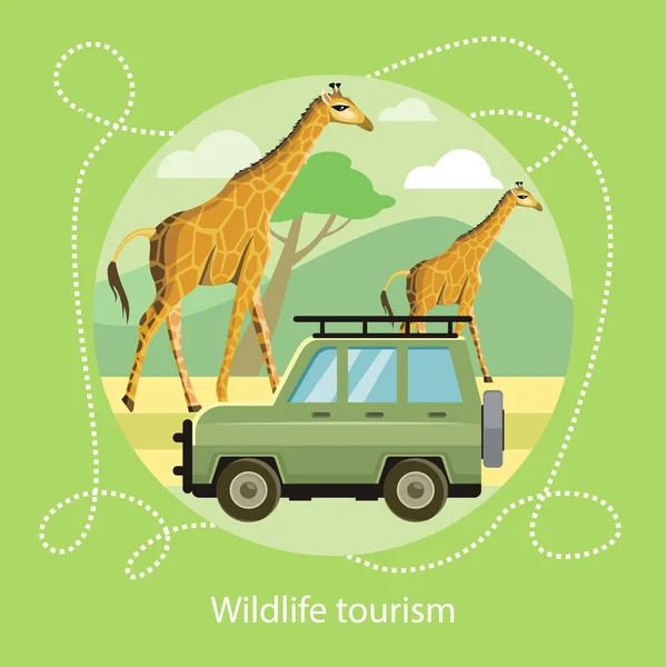 Wildlife turystyka. Ikona z podróży, wakacje — Wektor stockowy
