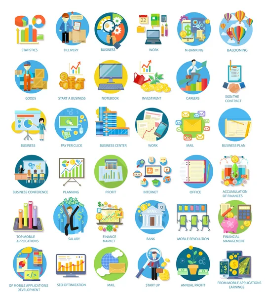 Conjunto de iconos de Busines Vector de stock