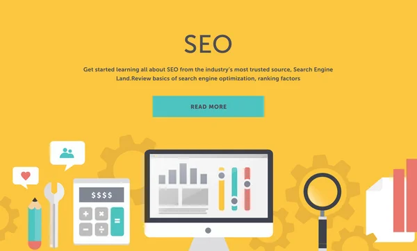 Illustration of Seo Optimization Analysis Elements — Stok Vektör