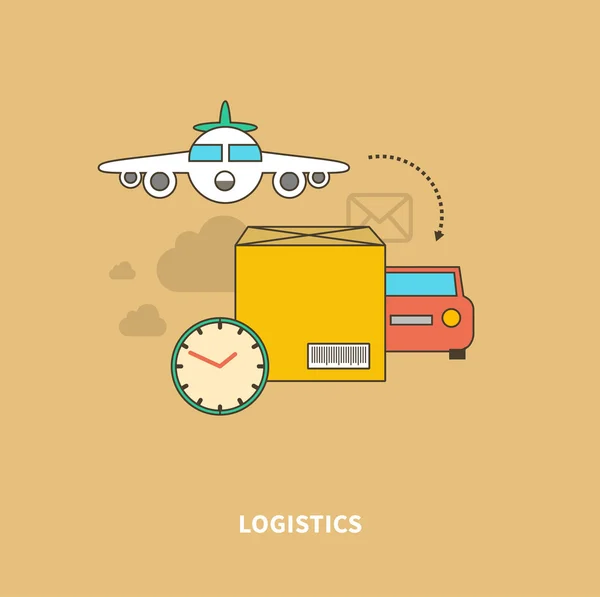 Timely Delivery Important Part of Logistics Chain — Stock Vector