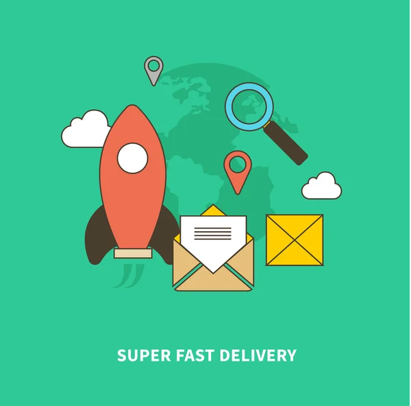Concept of Super Fast Delivery — 图库矢量图片