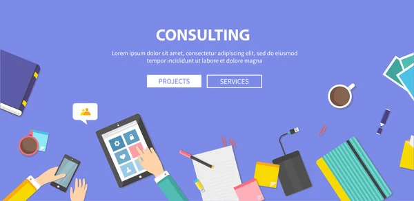 Concept of Consulting, Service, Teamwork — Stockvector