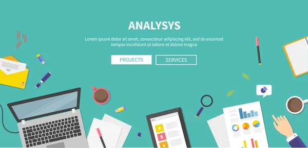 Concept of Analysis, Project, Brainstorming — Stockvector