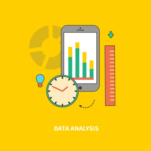 Stufe des Geschäftsprozesses ist die Datenanalyse — Stockvektor