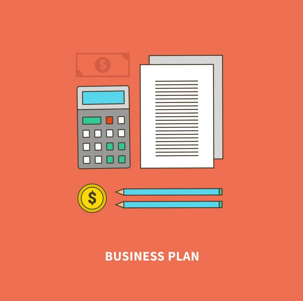 Plan como parte esencial del flujo de negocios — Archivo Imágenes Vectoriales