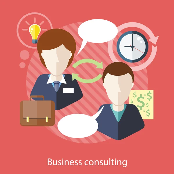 Businessman and Consultant with Speech Bubbles — 스톡 벡터