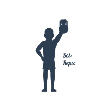 Athlete Pulled up his Left Arm with Kettlebell
