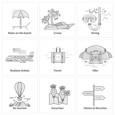 Traveling Vacation Journey Icons