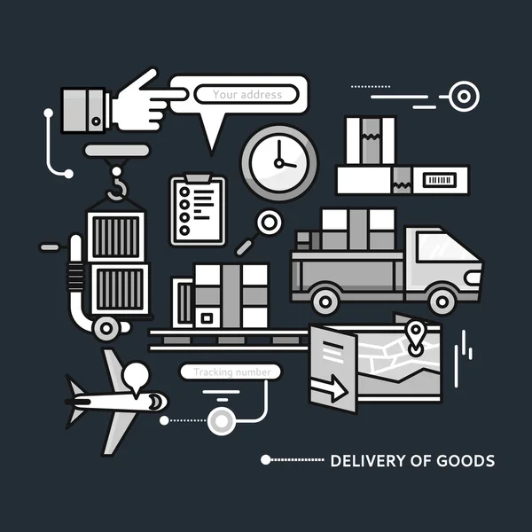Delivery Service Aviation, Customs — Stockvector