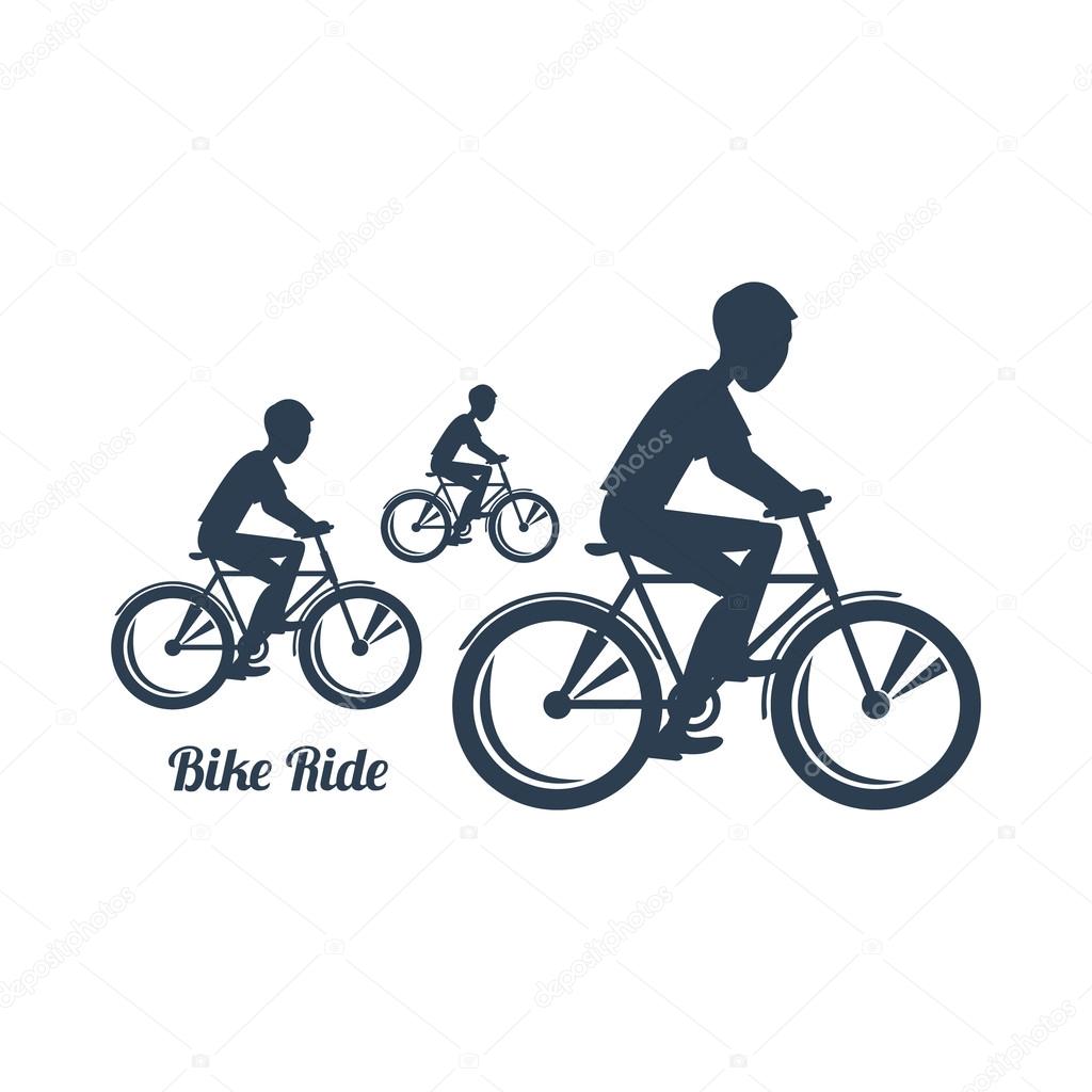 自転車に乗ってベクトル グラフィックの男性 白の背景にシルエット图库矢量图片 免版税自転車に乗ってベクトル グラフィックの男性 白の背景にシルエット插图 Depositphotos