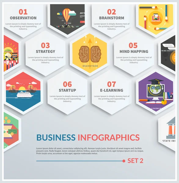 Infográfico de brainstorm, estratégia, start up — Vetor de Stock