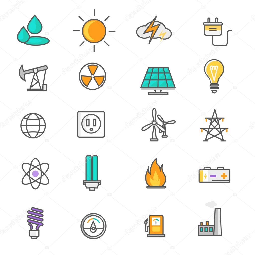 Energy and Resource Icon Set
