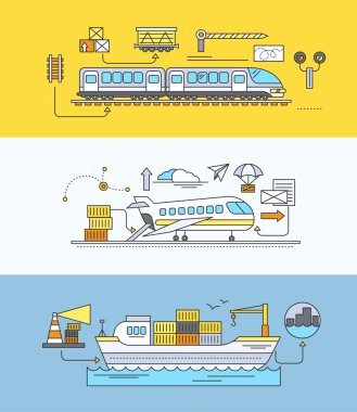Concept of Freight Forwarding Rail by Sea and Air