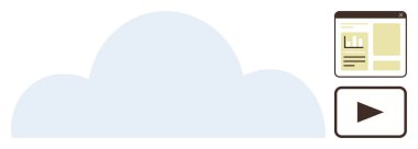 Web sayfası ve video oynatıcısına sahip bulut simgesi çevrimiçi depolama, veri erişimi ve medya paylaşımını vurguluyor. Teknoloji, dijital çözümler, bulut hesaplama, multimedya, veri yönetimi için ideal, çevrimiçi