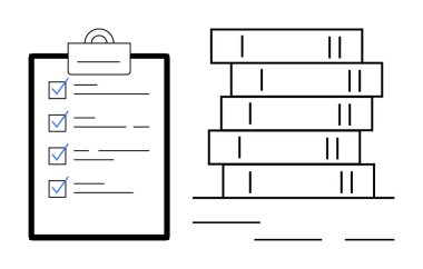 Tamamlanmış görevlerin listesinin yer aldığı pano, planlama, organizasyon ve çalışmayı simgeliyor. Üretim, eğitim, zaman yönetimi, hedef belirleme, kayıt tutma için ideal
