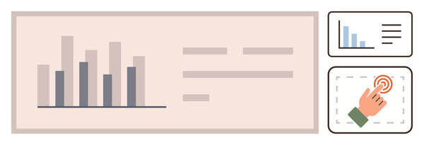 Столбчатая диаграмма с различными точками данных, разделами детализации текста и нажимаемым пользовательским интерфейсом. Идеально подходит для аналитики, анализа данных, статистики, информационных систем, отчетности, онлайн-инструментов простой квартиры