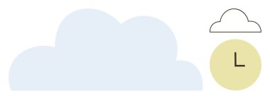 Minimum saat simgesine sahip büyük mavi bulut zaman, depolama ya da hava durumunu gösteriyor. Teknoloji için ideal, bulut hesaplama, zaman yönetimi, zamanlama, tahmin, minimal tasarım basit düz metafor