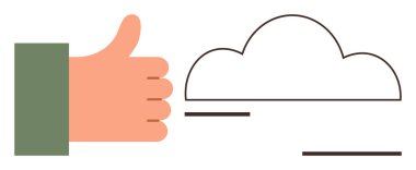 Yatay çizgileri, onayı, desteği, bulut deposunu, dijital çözümleri, başarıyı, takım çalışmasını, çevrimiçi iletişimi sembolize eden bir bulut anahatının yanında el çabukluğu. Basit bir daire için ideal.