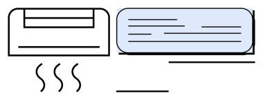 Klima serin hava salıyor. Pürüzsüz tasarım ve yapılandırılmış düzenle. Ev, teknoloji, soğutma, yaz, iklim kontrolü, enerji tasarrufu ve temiz minimalizm için ideal. Basit düz metafor