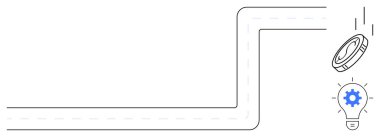 Coin falling onto a light bulb with a gear, representing investment, idea generation, innovation, success, strategy, productivity, and creativity. Ideal for finance entrepreneurship planning