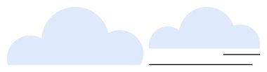 Two simple blue clouds with horizontal lines extending from one, suggesting connection and data flow. Ideal for technology, cloud computing, connectivity, networking, innovation, digital