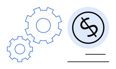 Gears and dollar sign concept emphasizing financial optimization, efficiency, and process improvement. Ideal for business, finance, technology, strategy, productivity, cost analysis lightweight