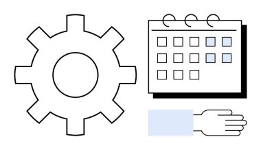 Dişliler süreci ya da iş akışını, planlama ya da programlama takvimini ve insan etkileşimini simgeler. Üretkenlik, zaman yönetimi, takım çalışması, organizasyon, planlama araçları, iş akışı için ideal