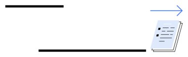 Stacked documents with marked sections and a forward-pointing arrow signifying progress or transfer. Ideal for workflow, organization, automation, tasks, efficiency, planning, communication. Simple