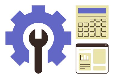 Anahtar, hesap makinesi, ve web sayfası sistem verimliliği, veri yönetimi, süreç organizasyonu, analitik, karar verme mekanizması, mühendislik ve takım çalışması ile donanım. Basit bir daire için ideal.