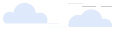 Two light blue clouds with horizontal wind lines. Ideal for weather forecast, climate, nature, tranquility, simplicity, clean concepts, and modern design. A simple flat metaphor