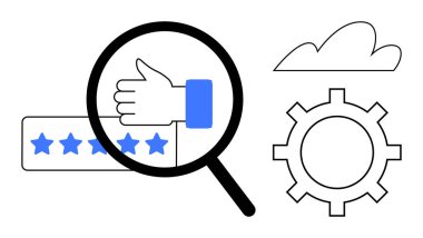 Büyüteç, başparmaklar ve beş yıldızlı ekipman ve bulut seviyesine odaklanıyor. Kalite güvencesi, hizmet geri bildirimi, kullanılabilirlik, operasyonel mükemmellik, bulut teknolojisi, onay için ideal