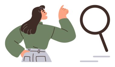 Kadın, büyüteçle yukarı doğru hareketler yapıyor. Keşif ve merakı temsil ediyor. Basit bir dairede araştırma, keşif, liderlik, analiz, büyüme, eğitim ve yenilik için ideal