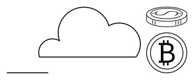 Şifreli para ve dolar bozuk parayla bulut simgesi, modern finans, engelleme zinciri ve veri depolamayı simgeliyor. Fintech, engelleme zinciri, bulut hesaplama, çevrimiçi güvenlik, kripto para birimi dijital için ideal