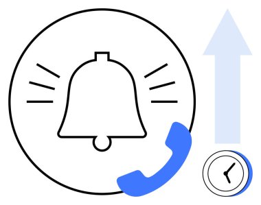 Ses hatları, bir telefon ikonu, saat ve yukarı doğru ok uyarıları, hatırlatıcıları, iletişimi ve zaman yönetimini yansıtan bir çan. Üretkenlik için idealdir, programlama ve hedefleri basitçe uyarır