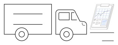 Panonun yanında lojistik, sevkiyat izleme ve tedarik zinciri yönetimini gösteren çizelgeler var. Teslimat, lojistik, iş, nakliyat, ulaşım, izleme arzı için ideal