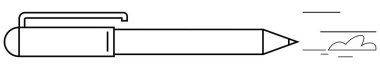Hareket çizgileri olan tükenmez kalem çizimi hız, yenilik ve fikir öneren bir bulut. Yaratıcılık, verimlilik, eğitim, tasarım, yenilik verimliliği takım çalışması için idealdir. Basit düz
