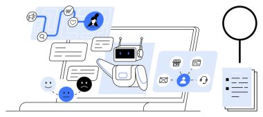 Robot iletişim çalışmalarına, duygulara ve çeşitli uygulama entegrasyonlarına yardımcı oluyor. Yapay zeka, otomasyon, müşteri hizmetleri, iletişim, iş akışı yönetimi, duygu analizi için ideal