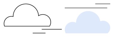 Siyah çizgili bulut ve açık mavi katı bulut hareket çizgileri ile hava durumu, bağlantı ve hareket çağrıştırıyor. Teknoloji, iletişim, çevre, hava, basitlik, yenilik için ideal