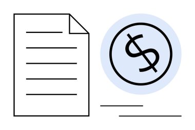 Maliye, bütçe, muhasebe, yatırım, vergi, ödeme ya da fatura kavramlarında dolar işaretinin yanındaki satırlar. Basit bir düz metafordaki iş temaları için ideal