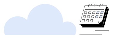 Bulut ve takvim kombinasyonu bulut tabanlı programlama, organizasyon, işbirliği ve uzak çalışma. Planlama, veri depolama, takım çalışması, üretkenlik, zaman yönetimi dijital için ideal