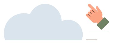 Bir bulut etrafında, çevrimiçi etkileşim, bulut depolama, erişim, veri güvenliği, dosya paylaşımı, dijital yenilik ve uzak operasyonları temsil eden bir kaydırma hareketi gerçekleştirmek. Basit düz metafor