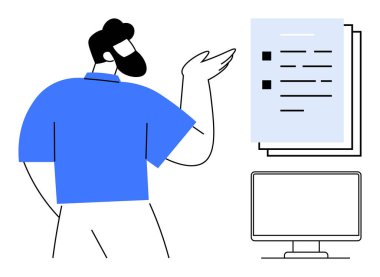 Belge ve bilgisayar ekranının yanında duran ve listedeki görevlerde el kol hareketi yapan kişi. Üretkenlik, proje yönetimi, iş stratejisi, planlama, takım çalışması, iletişim, sunumlar için ideal