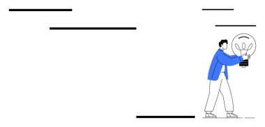İçinde büyüyen bir bitki bulunan ampulü tutan kişi, sürdürülebilirliği, yaratıcı düşünmeyi, büyümeyi, çevre dostu çözümleri, yenilenebilir enerjiyi, yeşil fikirleri ve basit bir dairede yeniliği temsil eder.