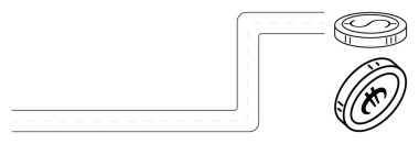 Para birimi sembolleri içeren, kripto para birimini, engelleme zincirini ve finansal teknolojiyi sembolize eden dijital yollar. Ödeme yeniliği, işlemler ve yatırım için ideal