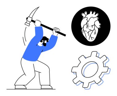 Kazmayı kalp ve teçhizatla kullanan, sıkı çalışmayı, tutkuyu ve mekanik ilerlemeyi harmanlayan biri. Takım çalışması, kararlılık, yenilik, üretkenlik, endüstriyel devamlılık için idealdir.