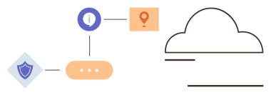 Güvenliği, bilgiyi, yeri ve bulut deposunu bağlayan veri akışı. Teknoloji, ağ oluşturma, güvenlik, veri paylaşımı bulut çözümleri bilişim sistemleri ve kusursuz bağlantı için idealdir. Basit düz